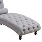 Chesterfield Tufted Nailhead Armless Chaise Lounge