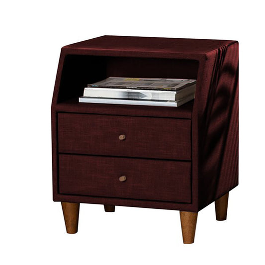 Claverie Mid-Century Fabric Upholstered Nightstand
