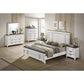 Roundhill Furniture Clelane Wood Bedroom Set with Bed, Dresser, Mirror, Two Nightstands, and Chest in Weathered White and Grey