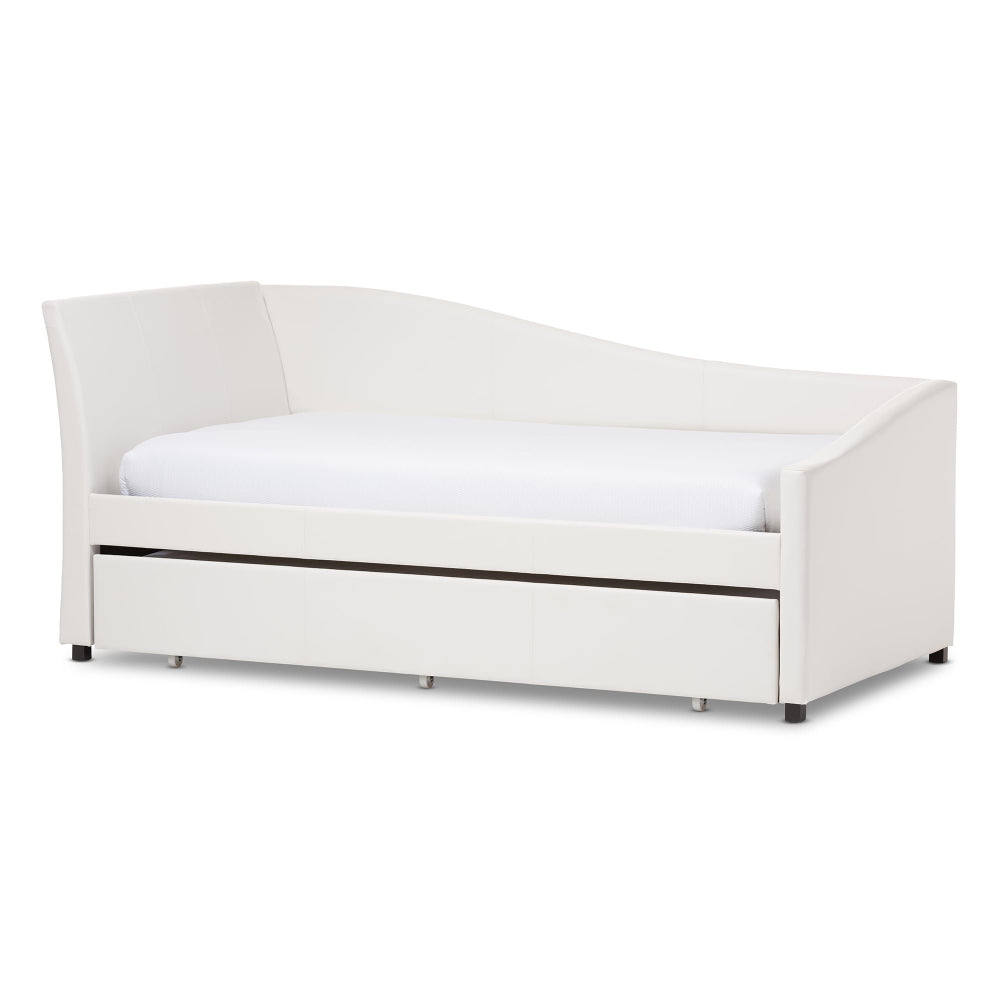 Contemporary Faux Leather Daybed with Trundle
