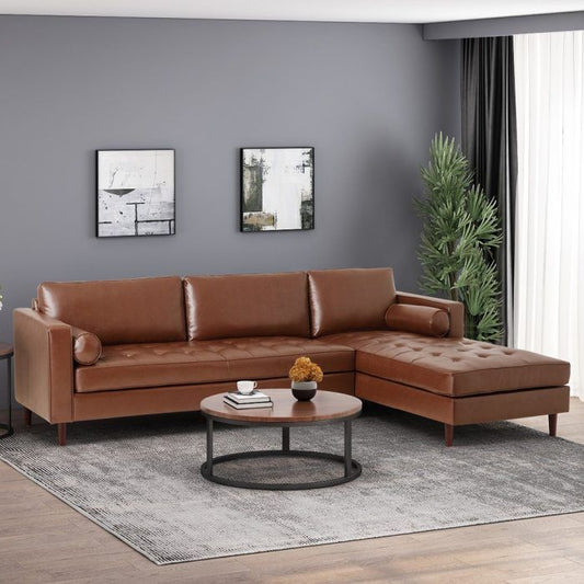 Stunning Contemporary Tufted Upholstered Chaise Sectional – 4-Piece Luxury for Your Living Room