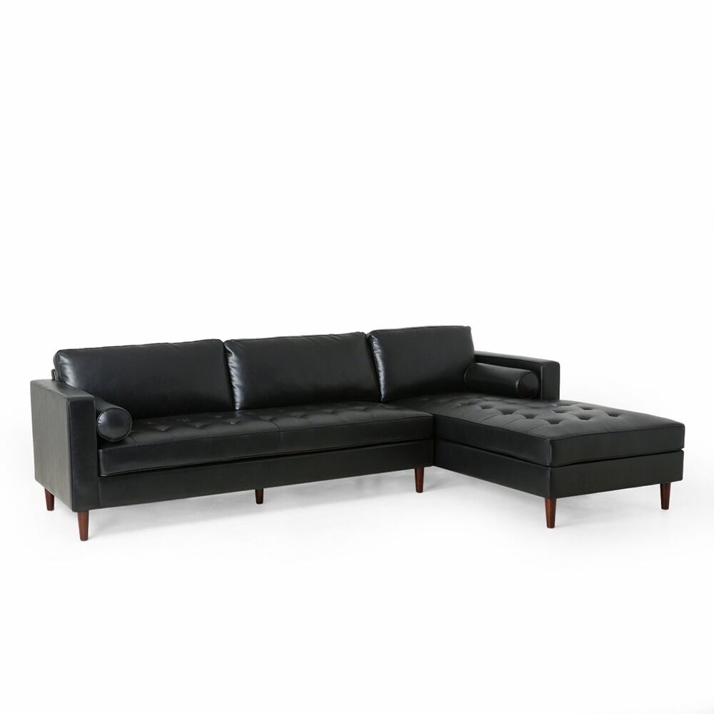 Stunning Contemporary Tufted Upholstered Chaise Sectional – 4-Piece Luxury for Your Living Room
