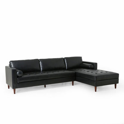 Stunning Contemporary Tufted Upholstered Chaise Sectional – 4-Piece Luxury for Your Living Room