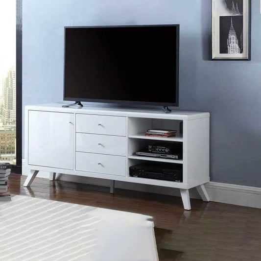 Contemporary white tv stand