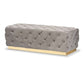 Corrine Luxe Navy Blue Velvet Ottoman
