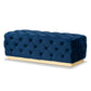 Corrine Luxe Navy Blue Velvet Ottoman