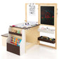 Costway Kids Art Center Wooden Table Bench Set Adjustable Double-Sided - See Details