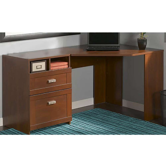 Curved Corner Computer Table in Black