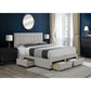 Storage Bed With Grey Fabric Covering