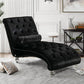 Chesterfield Tufted Nailhead Armless Chaise Lounge