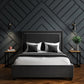Dark Grey Velvet King Size Ottoman Bed with Studded Headboard
