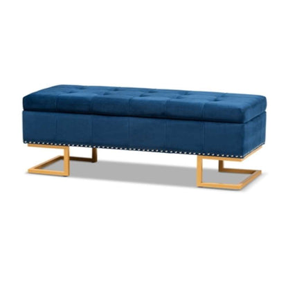 Ellry Luxe Fabric Storage Ottoman Bench