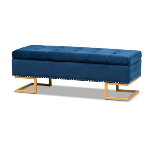 Ellry Luxe Fabric Storage Ottoman Bench