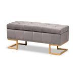 Ellry Luxe Fabric Storage Ottoman Bench