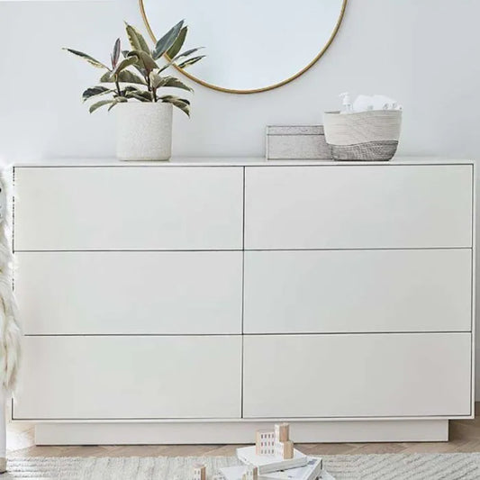 Emilia Extra Wide Dresser in white with six drawers