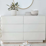Emilia Extra Wide Dresser in white with six drawers