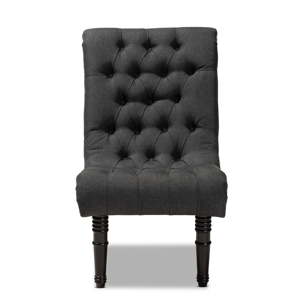 Fabric Upholstered Wood Accent Chair