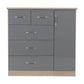 Zaviour Grey 5 Drawer Compact Wardrobe