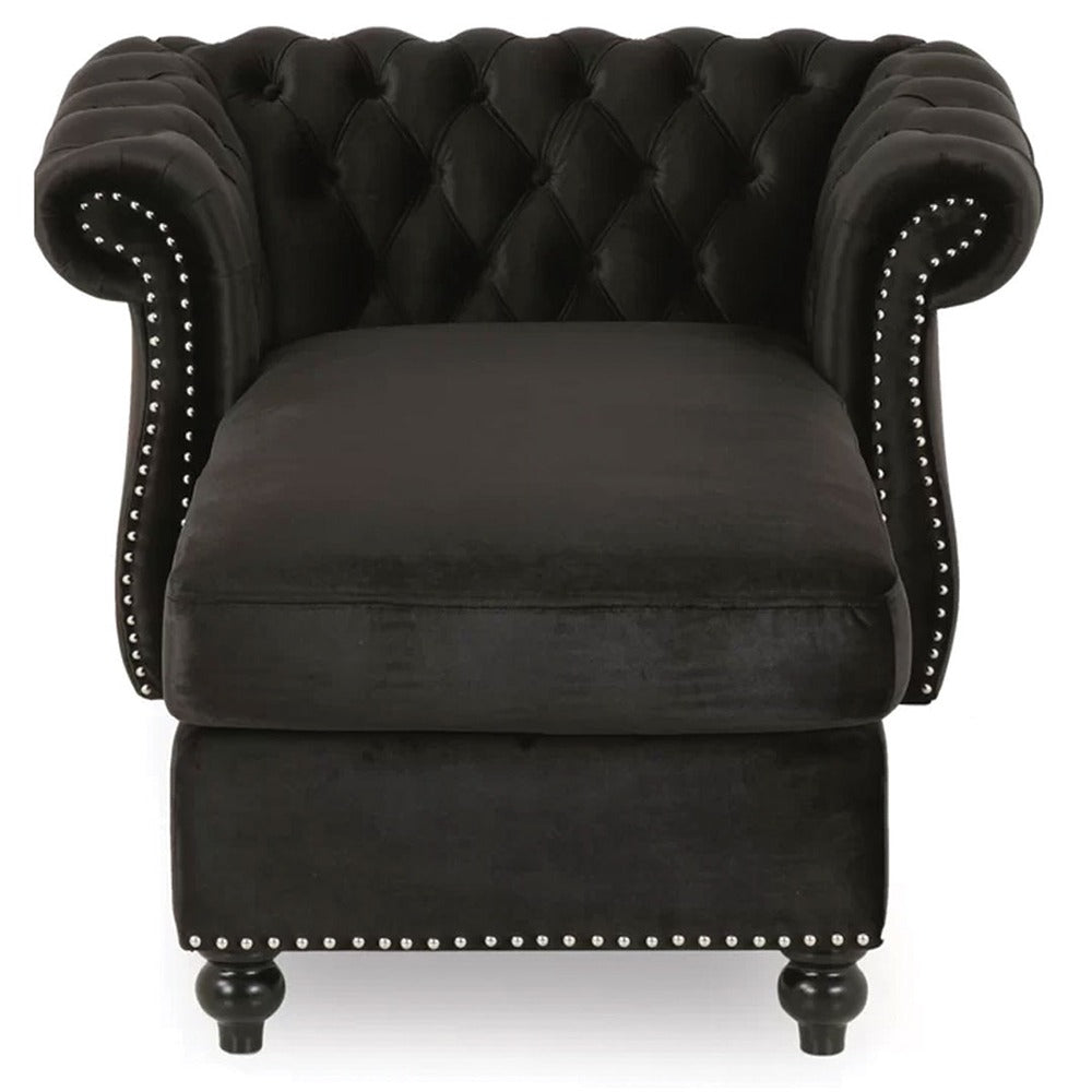 Zviour Tufted Rolled Arms Chaise Lounge
