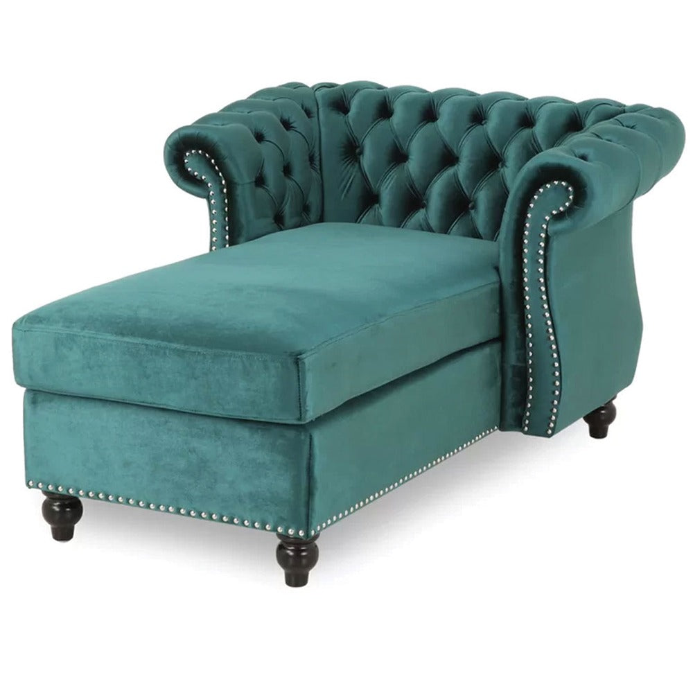 Zviour Tufted Rolled Arms Chaise Lounge