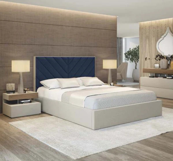 Cross Lines Tufted Wall Panel Headboard Bed – Luxurious Upholstery for Customizable Wall Design
