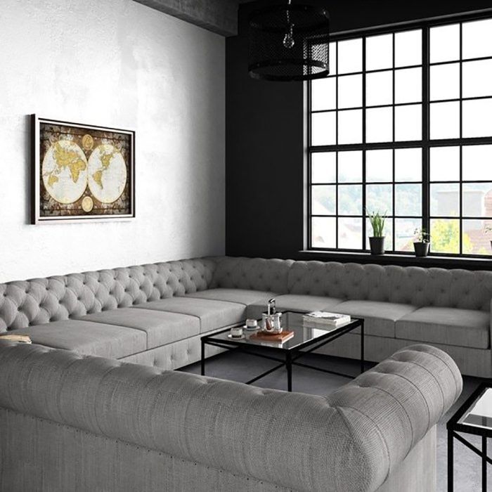 Garcia Tufted Linen U-Shaped Sectional Sofa – Perfectly Designed to Seat 11 People in Ultimate Comfort