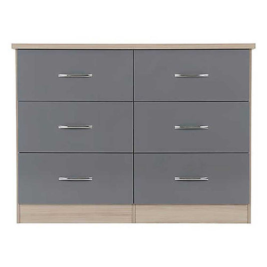 Grey 6 Drawer Chest of Drawer Zaviour