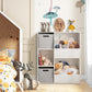 Gymax Kids Toy Storage Organizer 5 Cubbies Wooden Bookshelf Display