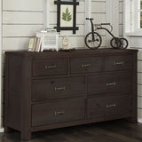 Highlands Collection Espresso 7-Drawer Dresser – Premium Storage for Your Dubai Home