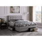 Storage Bed With Grey Fabric Covering