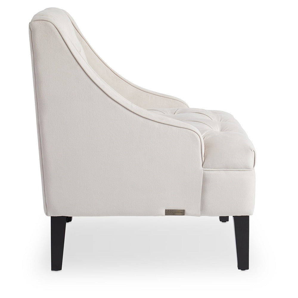Ivory Velvet Tufted Accent Chair