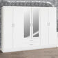 6 Door Wooden Wardrobe with Mirror
