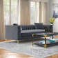 Jacqueline Velvet Square Arm 3 Seater Sofa