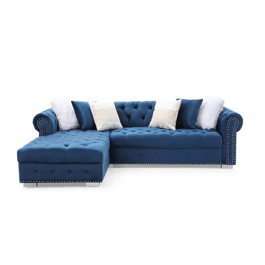 Jilian Velvet Left Hand Facing Sectional Sofa – 2-Piece Luxurious Comfort & Timeless Elegance