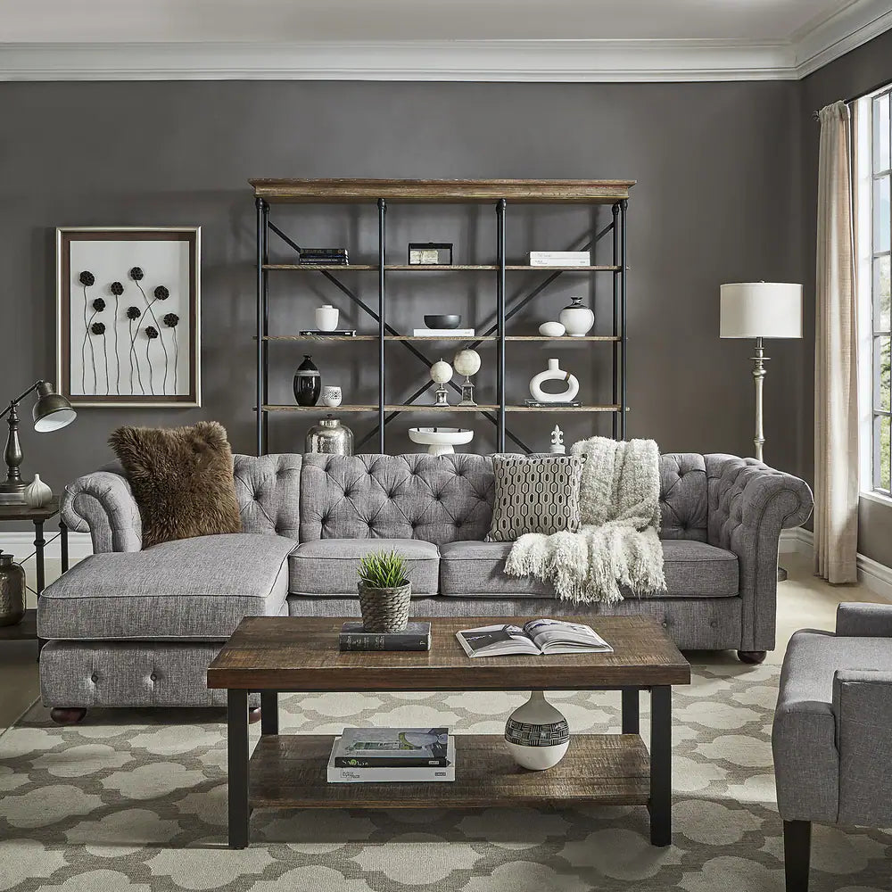 Chesterfield 4-Seat Sofa and Chaise