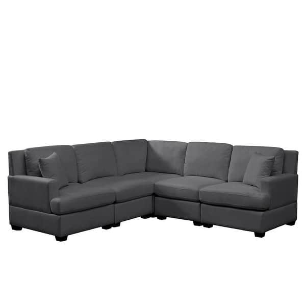 L-Shaped Sectional Sofa - Comfortable & Stylish 4-5 Seat Sofa with Tossing Cushions