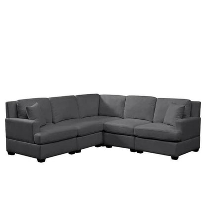 L-Shaped Sectional Sofa - Comfortable & Stylish 4-5 Seat Sofa with Tossing Cushions