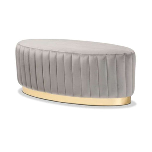 LUXE Velvet Oval Ottoman