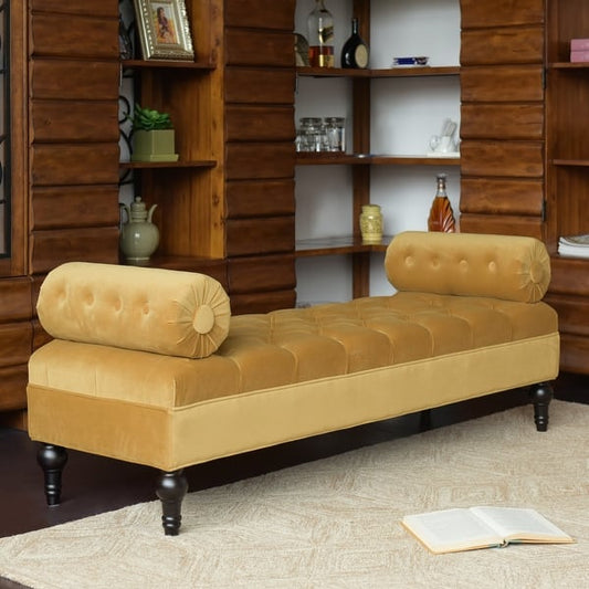Lewis Bolster Arm Entryway Bench - Sky Neutral Beige Polyester
