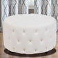 Linen Tufted Round Ottoman