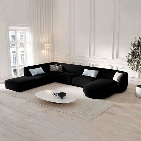Luxury U-Shaped Velvet Upholstered Sofa