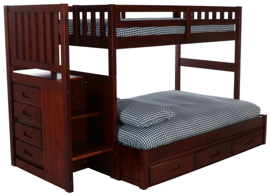 MERLOT TWIN OVER FULL STAIRBED | DISCOVERY WORLD FURNITURE