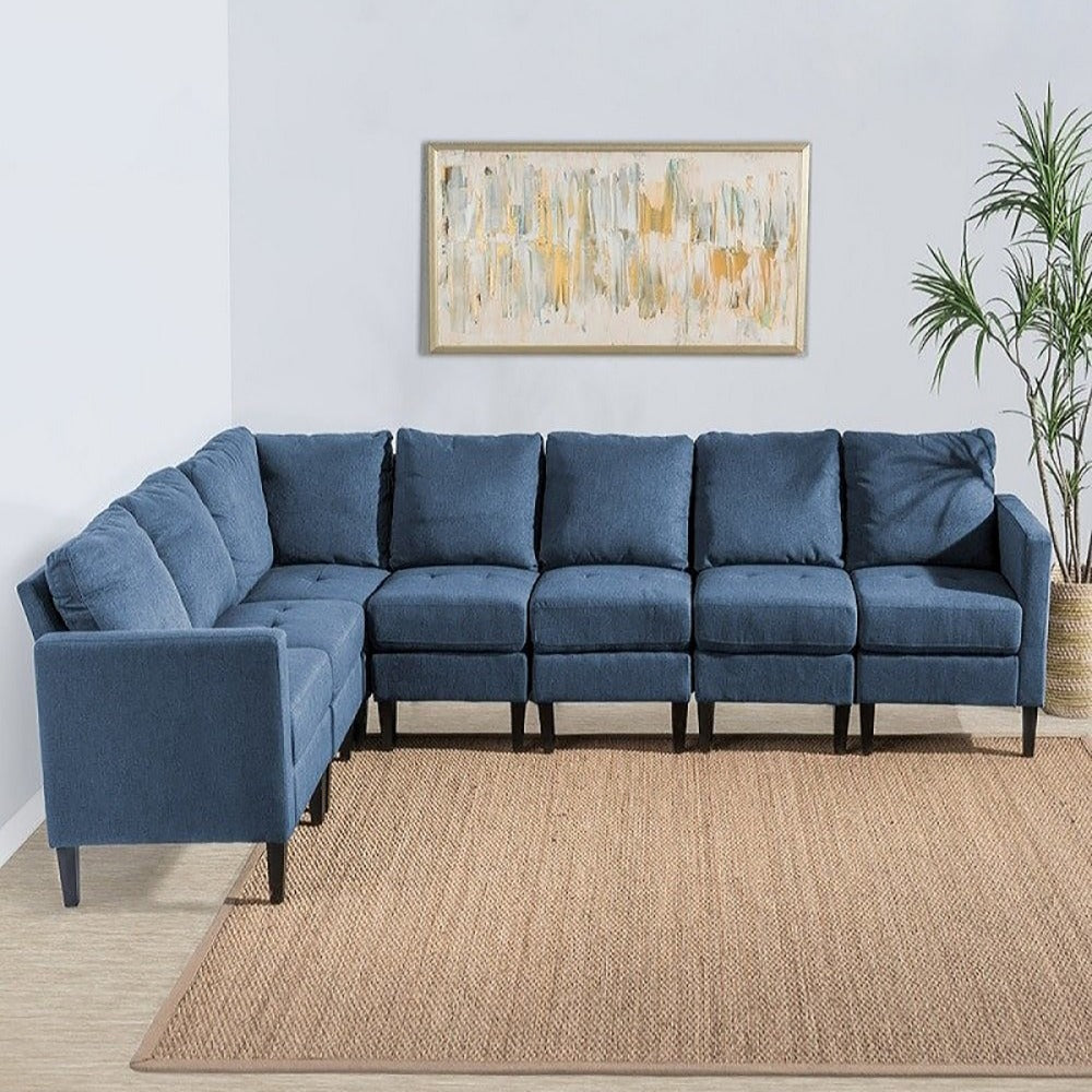 Mahra 7-piece Fabric Sectional Sofa Set - Stylish, Comfortable & Customizable for Your Home in Dubai