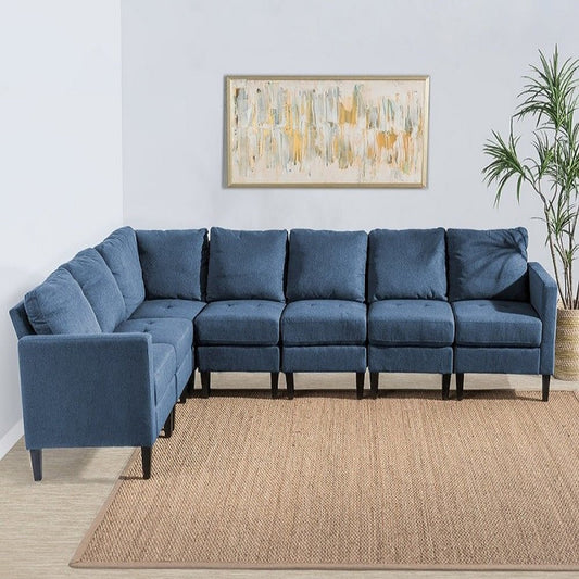 Mahra 7-piece Fabric Sectional Sofa Set - Stylish, Comfortable & Customizable for Your Home in Dubai