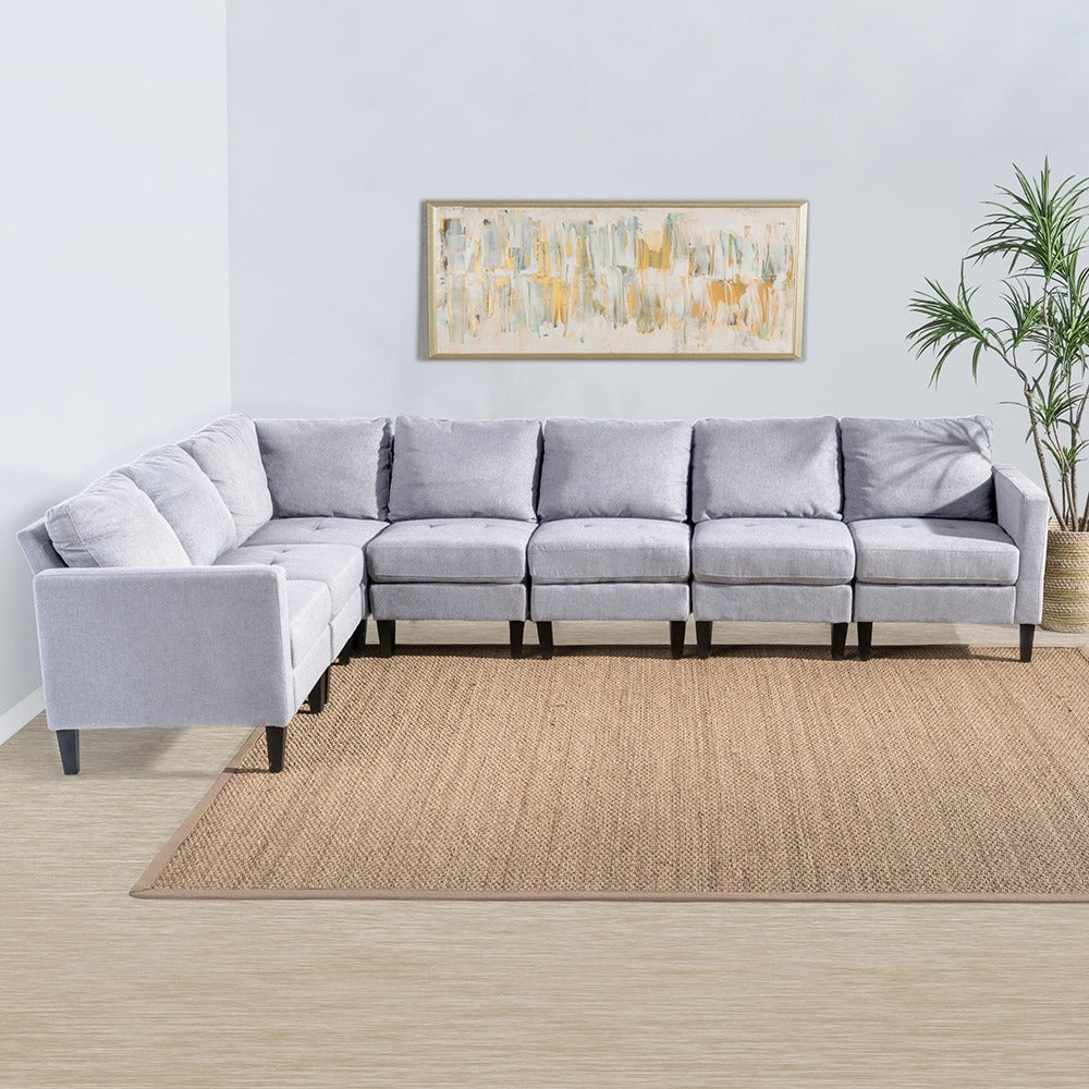 Mahra 7-piece Fabric Sectional Sofa Set - Stylish, Comfortable & Customizable for Your Home in Dubai