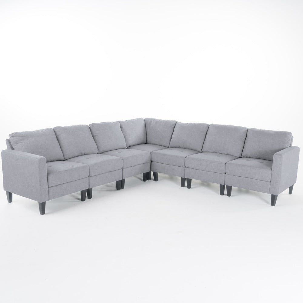 Mahra 7-piece Fabric Sectional Sofa Set - Stylish, Comfortable & Customizable for Your Home in Dubai