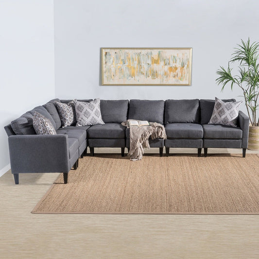 Mahra 7-piece Fabric Sectional Sofa Set - Stylish, Comfortable & Customizable for Your Home in Dubai