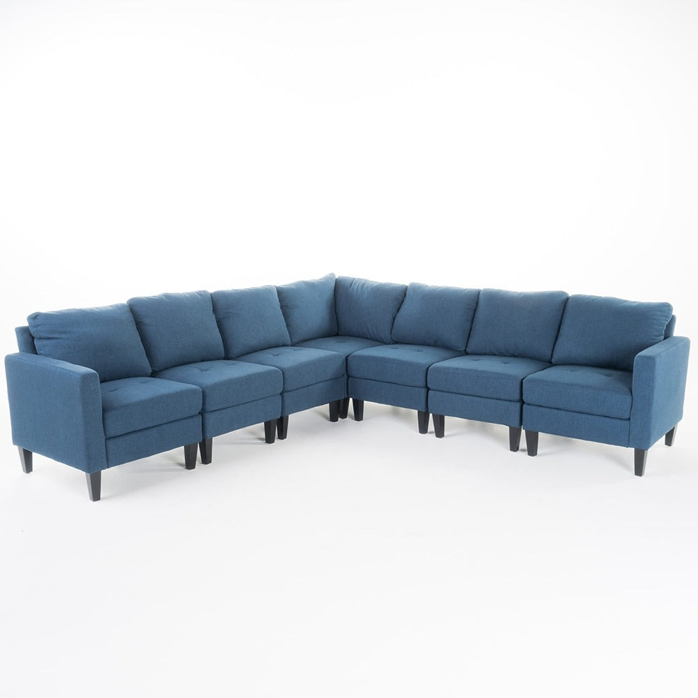 Mahra 7-piece Fabric Sectional Sofa Set - Stylish, Comfortable & Customizable for Your Home in Dubai