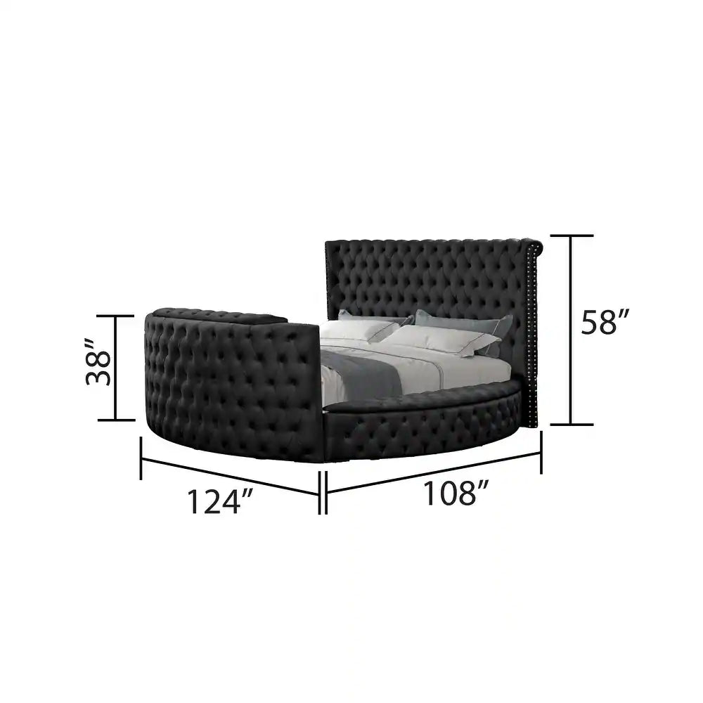 Maya Modern Style Queen/King Storage Bed Made with Wood, Built in USB Chargers & TV Stand Footboard