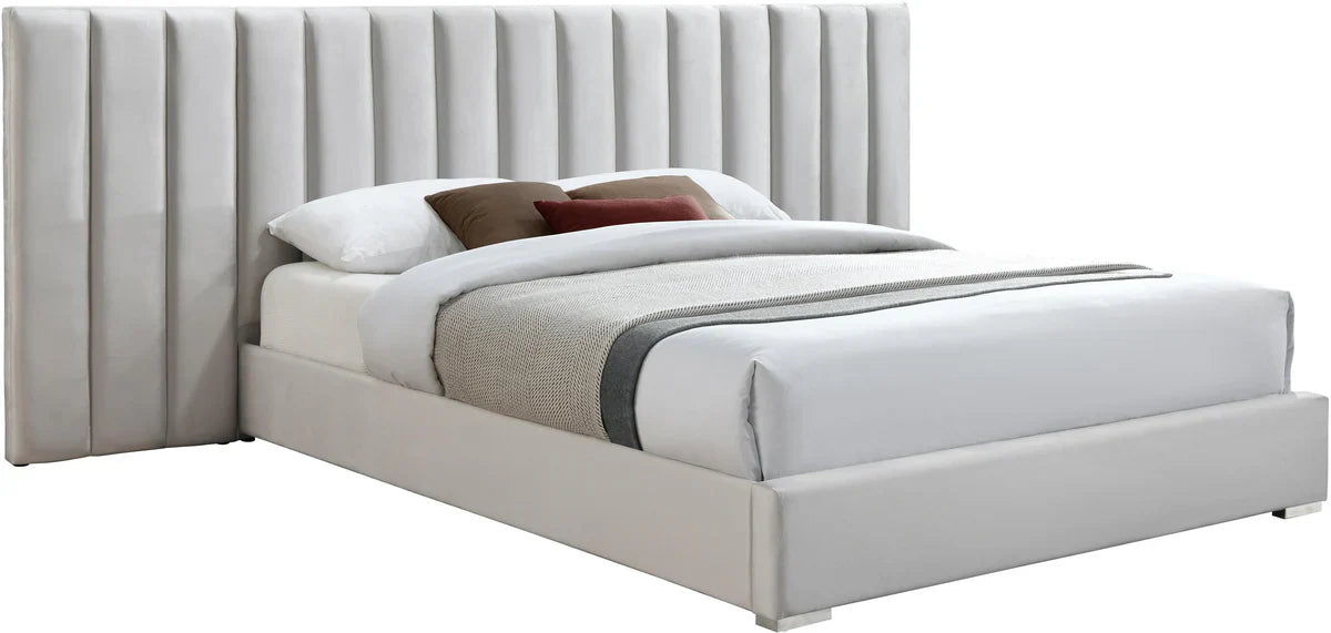Box Channeled Wall Upholstered Bed